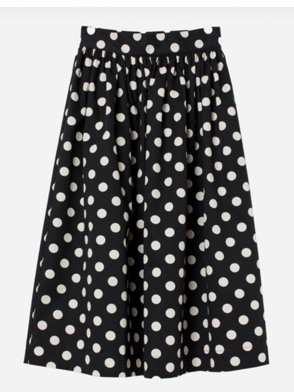 H&M Black & White Polka Dot Full Midi Skirt | 4